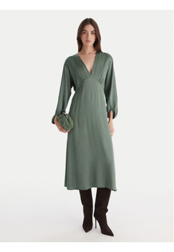 ViCOLO Sukienka koktajlowa TF0250 Zielony Regular Fit. Kolor: zielony. Materiał: wiskoza. Styl: wizytowy