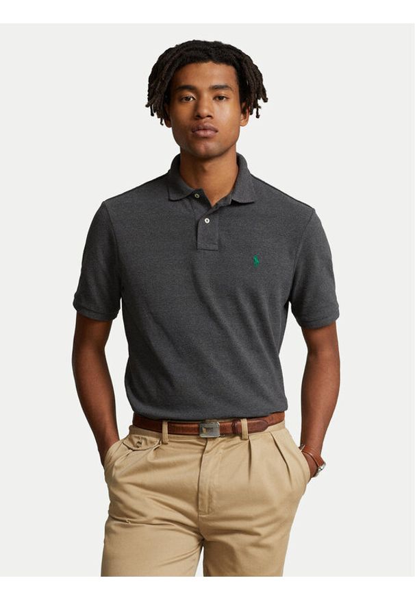 Polo Ralph Lauren Polo 710782592002 Szary Slim Fit. Typ kołnierza: polo. Kolor: szary. Materiał: bawełna