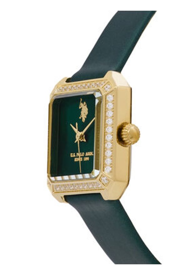 U.S. Polo Assn. Zegarek Brigitte USP8480GR Zielony. Kolor: zielony. Materiał: skóra