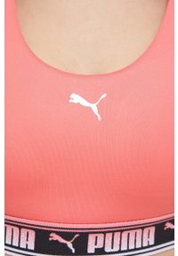 Puma biustonosz sportowy Feel It kolor różowy. Kolor: różowy. Materiał: skóra, materiał. Rodzaj stanika: wyciągane miseczki. Sport: fitness, taniec #5