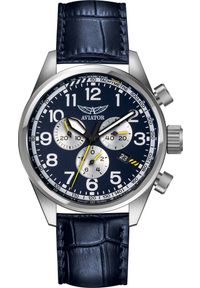 AVIATOR - Zegarek Aviator Zegarek męski Aviator V.2.25.0.170.4 niebieski. Kolor: niebieski #1