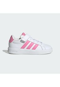 Adidas - Buty Dziecięce Grand Court 3.0. Okazja: na uczelnię. Kolor: biały, różowy, wielokolorowy. Sport: joga i pilates #1