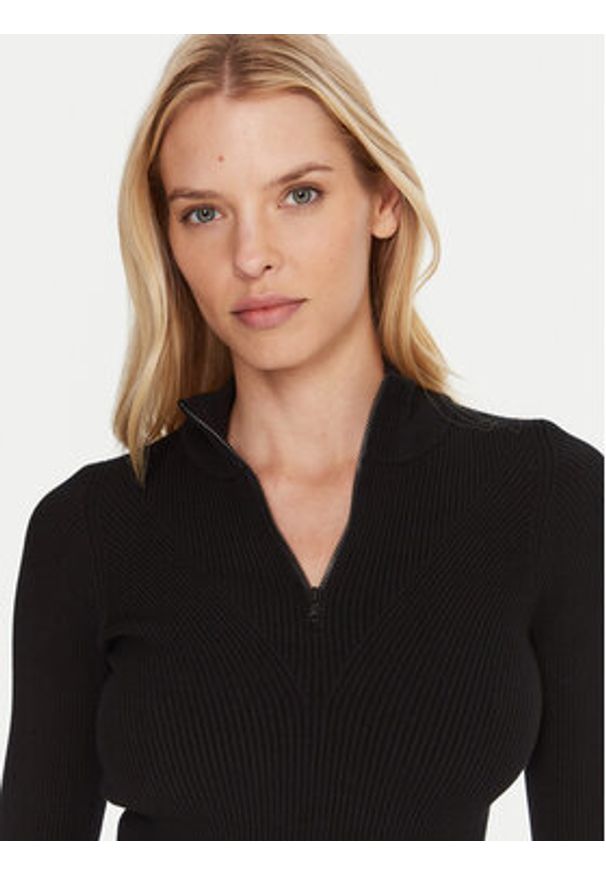 Lacoste Sweter AF4144 Czarny Regular Fit. Kolor: czarny. Materiał: wiskoza