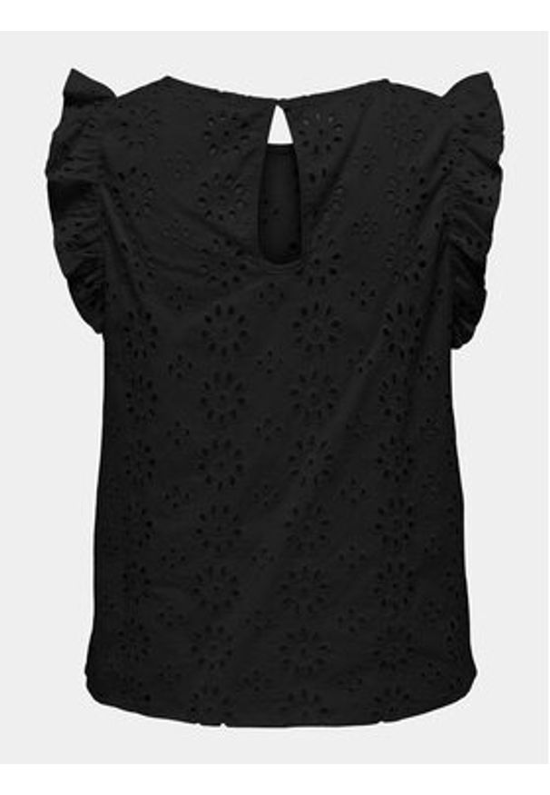 JDY Bluzka Vola 15312383 Czarny Regular Fit. Kolor: czarny. Materiał: bawełna