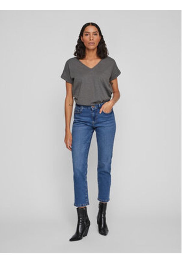 Vila Jeansy Alice 14080228 Granatowy Straight Fit. Kolor: niebieski