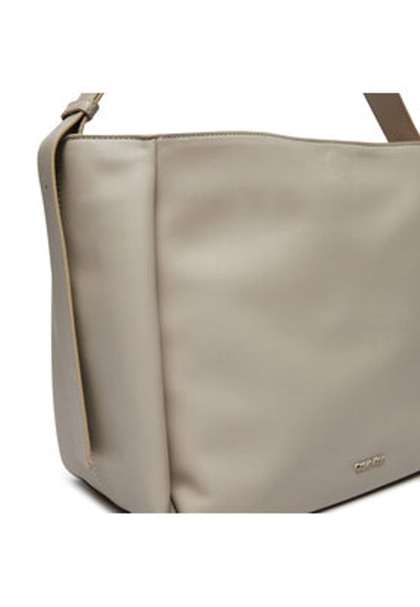 Calvin Klein Torebka Gracie Medium Ew Shopper K60K612129 Szary. Kolor: szary. Materiał: skórzane