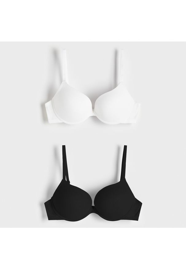 Reserved - Biustonosz push up 2 pack - Czarny. Kolor: czarny. Rodzaj stanika: push-up