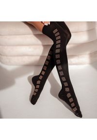 Milena - Czarne zakolanówki bawełniane GG 228. Kolor: czarny. Materiał: bawełna #1