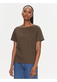 Calvin Klein T-Shirt K20K205410 Brązowy Regular Fit. Kolor: brązowy. Materiał: bawełna #1