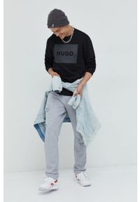 Hugo bluza bawełniana 50467944 męska kolor czarny z nadrukiem. Kolor: czarny. Materiał: bawełna. Wzór: nadruk #2