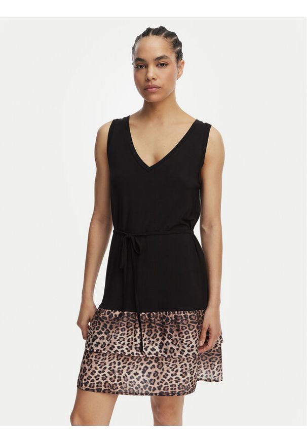 Liu Jo Beachwear Sukienka codzienna VA6127 JS360 Czarny Regular Fit. Okazja: na co dzień. Kolor: czarny. Materiał: wiskoza. Typ sukienki: proste. Styl: casual