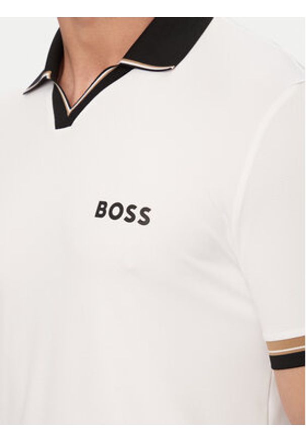 BOSS Polo Serve 2 50559200 Biały Slim Fit. Typ kołnierza: polo. Kolor: biały. Materiał: syntetyk