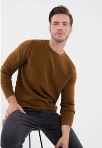 Volcano - Bawełniany sweter S-BRADY. Materiał: bawełna. Wzór: aplikacja. Styl: klasyczny #1