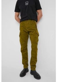 C.P. Company spodnie męskie kolor zielony proste. Okazja: na co dzień. Kolor: zielony. Materiał: tkanina. Styl: casual #4