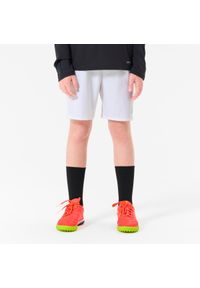 KIPSTA - Spodenki piłkarskie dla dzieci Kipsta Viralto Club. Kolor: biały. Materiał: poliamid, elastan, materiał, poliester. Sezon: lato. Styl: sportowy