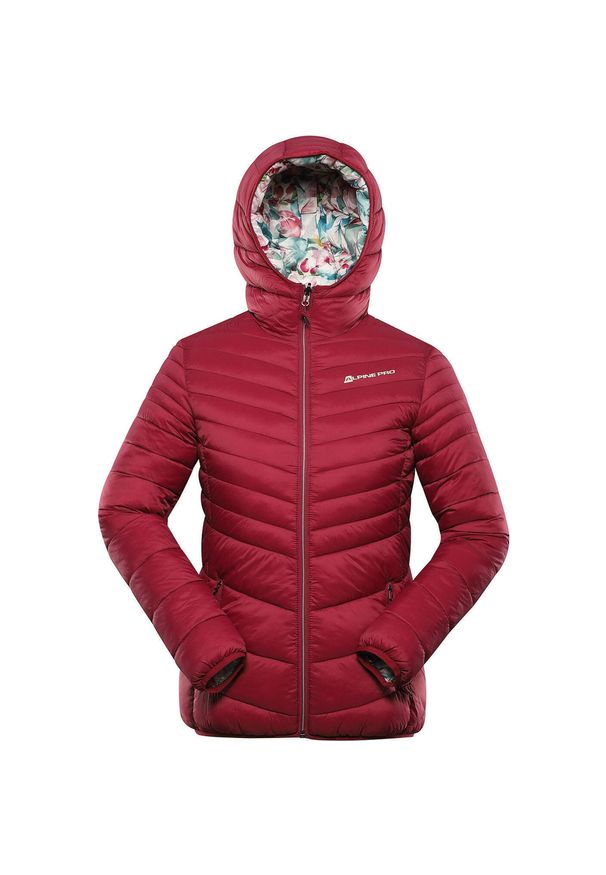 ALPINE PRO - Damska kurtka ocieplana dwustronna Alpine Pro Eroma. Kolor: czerwony. Materiał: puch. Sezon: wiosna, jesień. Sport: turystyka piesza