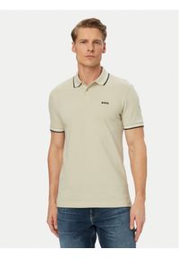 BOSS Polo Paul 50506193 Beżowy jasny Slim Fit. Typ kołnierza: polo. Kolor: beżowy. Materiał: bawełna #1