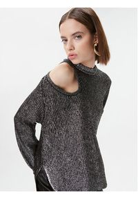 Pinko Sweter Piranha 102232 A1A3 Srebrny Regular Fit. Kolor: srebrny. Materiał: wiskoza