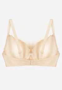 Born2be - Beżowy Biustonosz z Koronką i Sercem z Cyrkonii Coratune. Kolor: beżowy. Materiał: koronka. Wzór: koronka #6