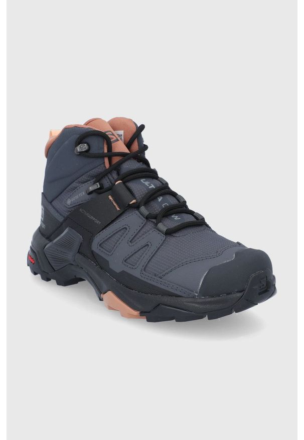salomon - Salomon - Buty X Ultra 4 MID GTX W. Nosek buta: okrągły. Zapięcie: sznurówki. Kolor: szary. Szerokość cholewki: normalna