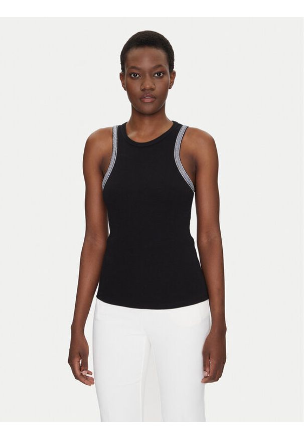 Fracomina Top FS25ST2009J401R9 Czarny Slim Fit. Kolor: czarny. Materiał: bawełna