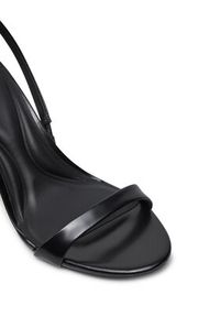Calvin Klein Sandały Heel D'Orsay Sandal 70 - Brush L HW0HW02265 Czarny. Kolor: czarny. Materiał: skóra