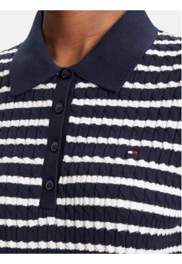TOMMY HILFIGER - Tommy Hilfiger Sweter Fine WW0WW41474 Granatowy Regular Fit. Kolor: niebieski