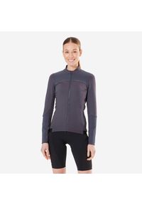 ROCKRIDER - Bluza rowerowa damska Rockrider XC długi rękaw. Kolor: wielokolorowy, niebieski, szary. Materiał: materiał, poliester, elastan. Długość rękawa: długi rękaw. Długość: długie