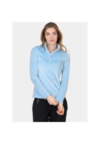 Sweter damski Spyder Shimmer Bug HZ. Typ kołnierza: polo. Kolor: niebieski. Materiał: polar. Wzór: aplikacja. Sport: turystyka piesza