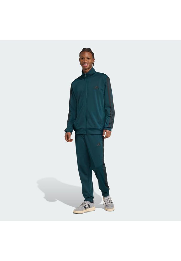 Adidas - Dres Sportswear Basic 3-Stripes Tricot. Kolor: niebieski. Materiał: dresówka