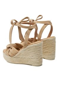 Manebi Espadryle Hamptons Wedge Espadrilles With Knot M 1.1 WS Beżowy. Kolor: beżowy. Materiał: skóra, zamsz #2