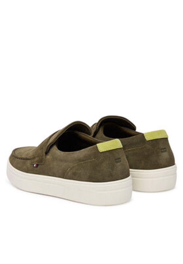 TOMMY HILFIGER - Tommy Hilfiger Półbuty Modern Light Hybrid Suede LoaferFM0FM05786 Zielony. Kolor: zielony. Materiał: skóra, zamsz