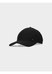 4f - 4F Czapka z daszkiem strapback uniseks - czarna L/XL. Kolor: czarny. Materiał: materiał, syntetyk, elastan. Wzór: jednolity. Sezon: lato. Styl: sportowy