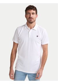 Petrol Industries Polo M-ROS-POL002 Biały Regular Fit. Typ kołnierza: polo. Kolor: biały. Materiał: bawełna