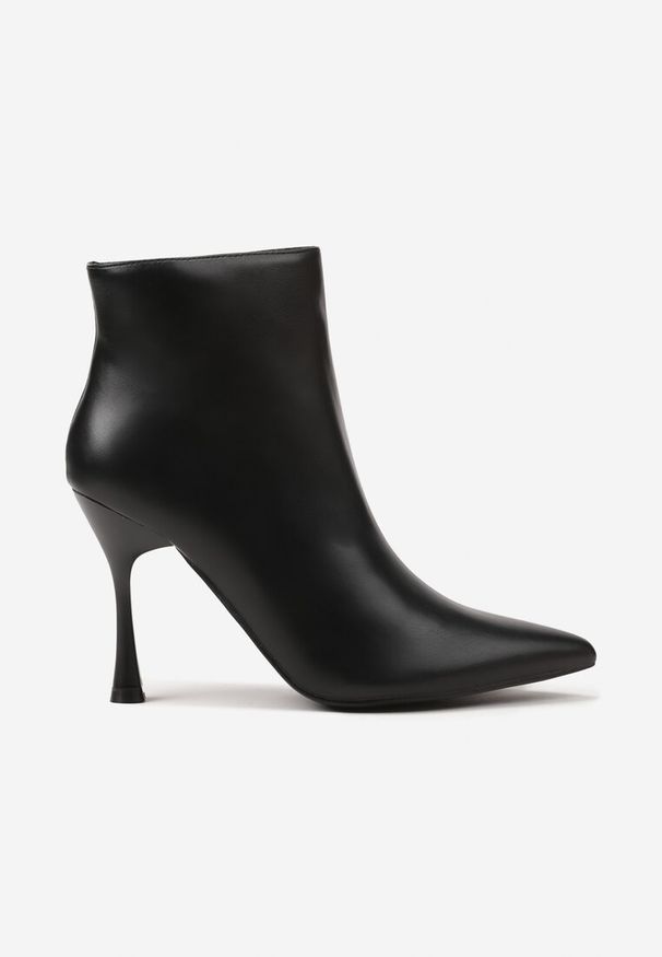 Renee - Czarne Klasyczne Botki na Szpilce Vices Tikolisse. Okazja: na co dzień. Kolor: czarny. Materiał: skóra, jeans. Obcas: na szpilce. Styl: klasyczny