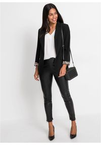 bonprix - Długi żakiet z lejącej mieszanki wiskozy. Kolor: czarny. Materiał: wiskoza. Długość: długie #3