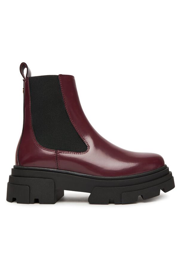 TOMMY HILFIGER - Tommy Hilfiger Sztyblety Shiny FW0FW09042 Brązowy. Kolor: brązowy. Materiał: skóra