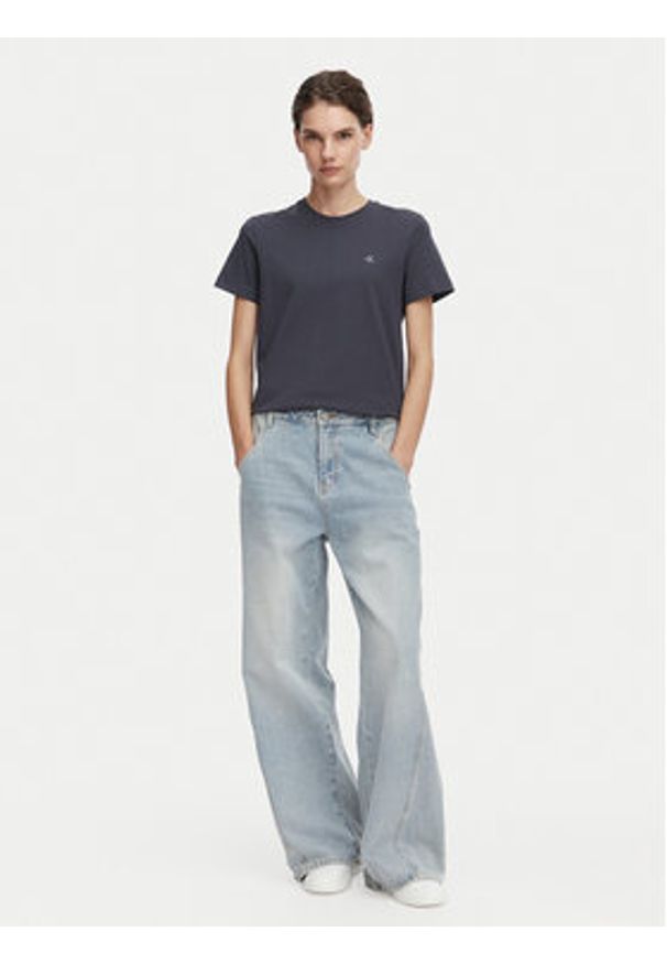 Calvin Klein Jeans T-Shirt Monogram LV047B224G Szary ciemny Regular Fit. Kolor: szary. Materiał: bawełna
