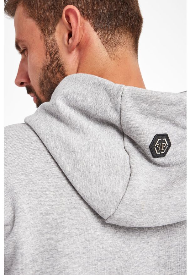 Philipp Plein - Bluza PHILIPP PLEIN. Typ kołnierza: kaptur. Materiał: skóra, guma. Wzór: aplikacja