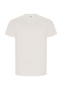 ROLY - Męska Złota Gładka Koszulka Z Krótkim Rękawem. Kolor: biały. Długość rękawa: krótki rękaw. Długość: krótkie. Wzór: gładki. Sport: turystyka piesza #1