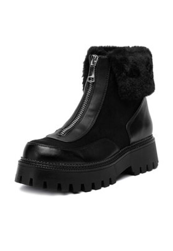 DeeZee Botki 19001-1 Czarny. Kolor: czarny. Materiał: materiał