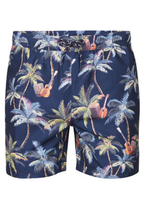 Petrol Industries Szorty kąpielowe M-1050-SWS963 Granatowy Regular Fit. Kolor: niebieski. Materiał: syntetyk