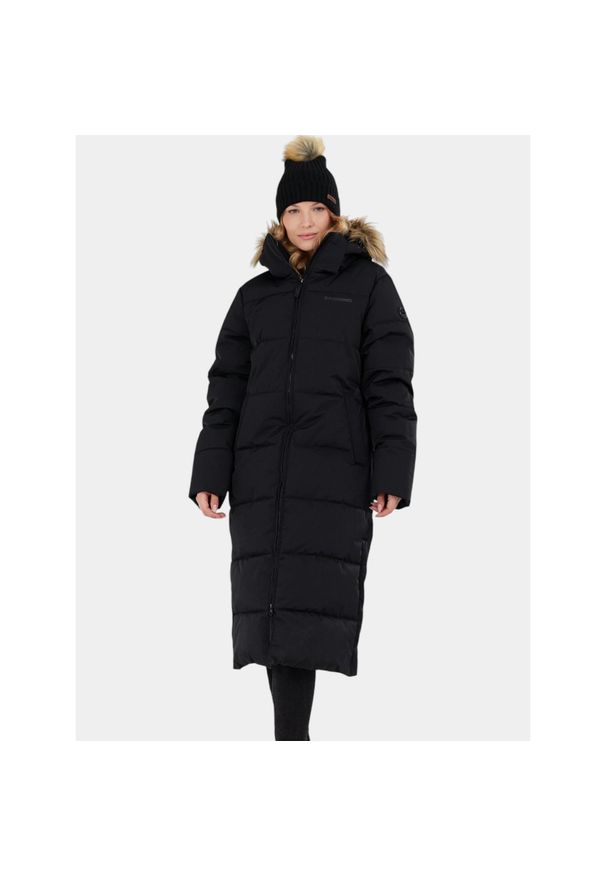 FUNDANGO - Kurtka Zimowa Damska Fundango Meganne. Kolor: czarny. Materiał: futro, puch. Sezon: zima. Sport: turystyka piesza
