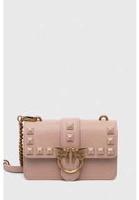 Pinko torebka skórzana kolor różowy. Kolor: beżowy. Materiał: skórzane