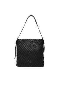 TOMMY HILFIGER - Tommy Hilfiger Torebka Th Braided Maxi Hobo AW0AW18161 Czarny. Kolor: czarny. Materiał: skórzane #5