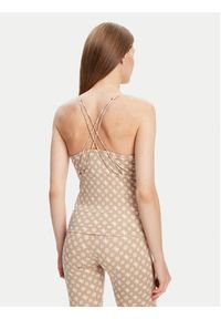 Guess Top V5YP11 MC03W Beżowy Slim Fit. Kolor: beżowy. Materiał: syntetyk #5