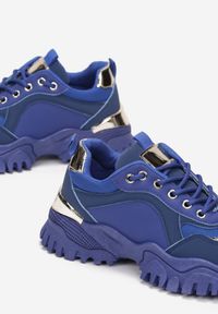 Born2be - Niebieskie Sneakersy Piremisa. Wysokość cholewki: przed kostkę. Nosek buta: okrągły. Kolor: niebieski. Materiał: nubuk, materiał, syntetyk, lakier, jeans. Szerokość cholewki: normalna. Wzór: aplikacja #5