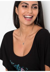 bonprix - Shirt. Kolor: czarny. Długość: krótkie. Wzór: gładki, nadruk. Styl: elegancki #2