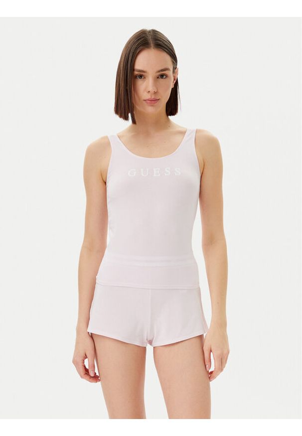 Guess Piżama O5GX13 KBBU1 Różowy Regular Fit. Kolor: różowy. Materiał: bawełna