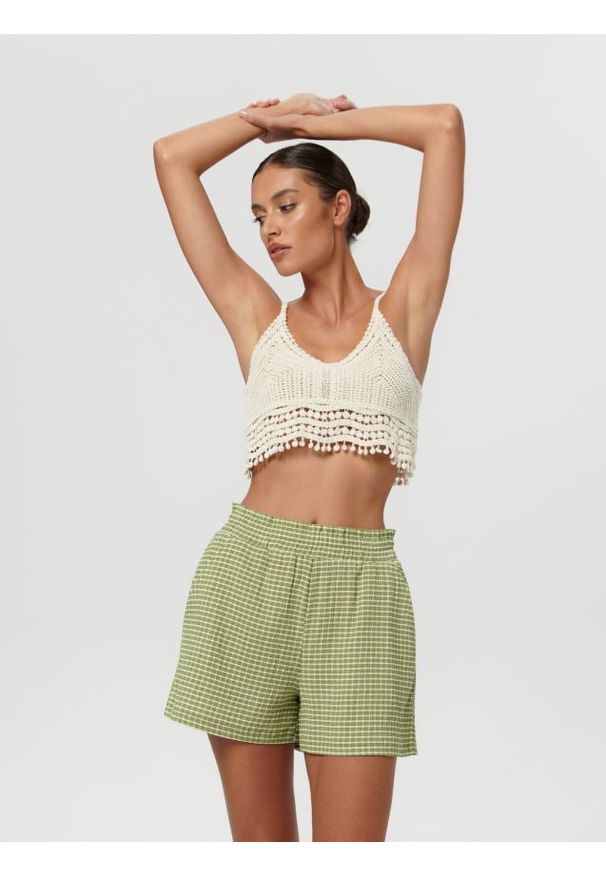 Sinsay - Szorty ze wzorem - wielobarwny. Materiał: materiał